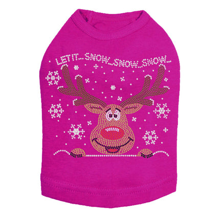 Let it Snow - Red Nose Reindeer - Dog Tank