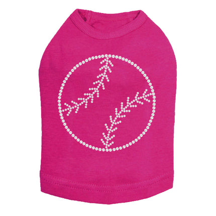 Baseball (Rhinestone Outline) - Dog Tank