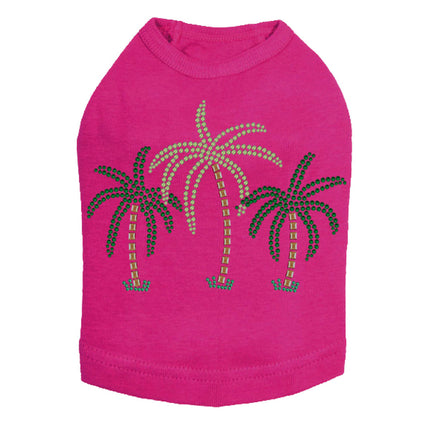 Palm Trees (Green Rhinestones) - Dog Tank