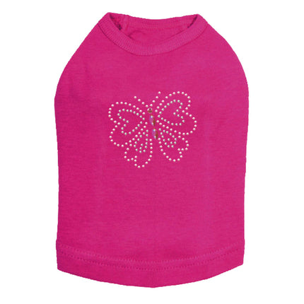 Pink Rhinestud Butterfly - Dog Tank