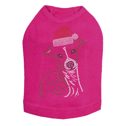 Italian Greyhound Face with Santa Hat - Dog Tank