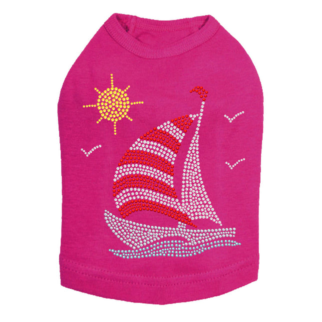 Sailboat (Rhinestone & Nailhead) - Dog Tank