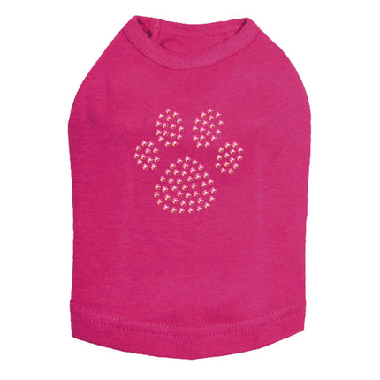 Paw (Pink Rhinestuds) - Dog Tank