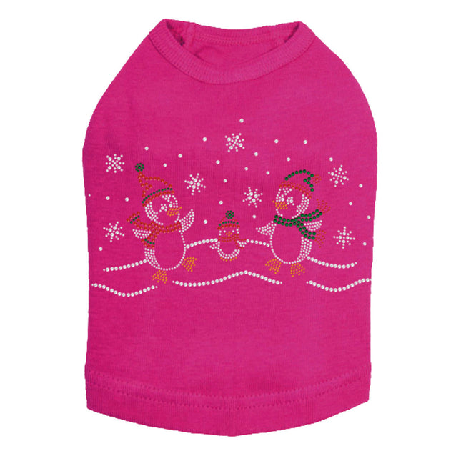 Penguin Family with Snowflakes - Dog Tank