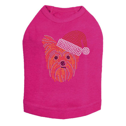 Yorkie Face 2 with Santa Hat - Dog Tank