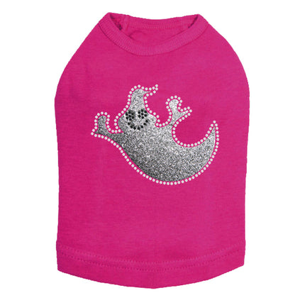 Silver Glitter Ghost - Dog Tank