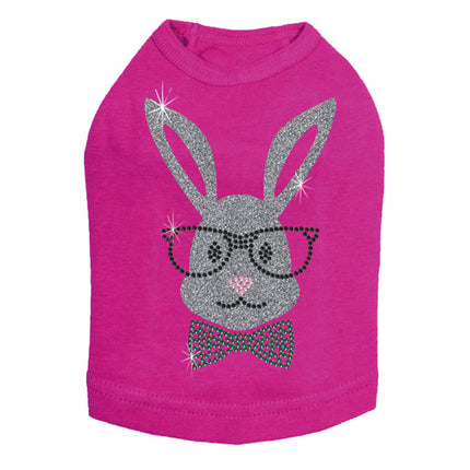 Bunny with Glasses and Bow Tie - Dog Tank