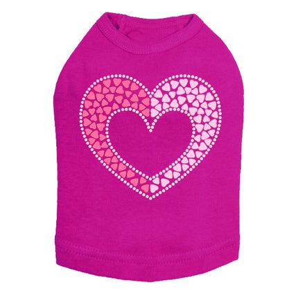 Pink & Light Pink Nailhead Hearts - Dog Tank