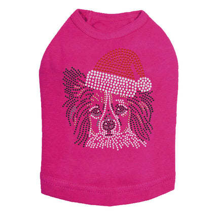 Papillon with Santa Hat - Dog Tank