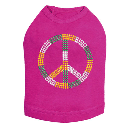 Peace Sign (Green, Gold, & Clear) - Dog Tank