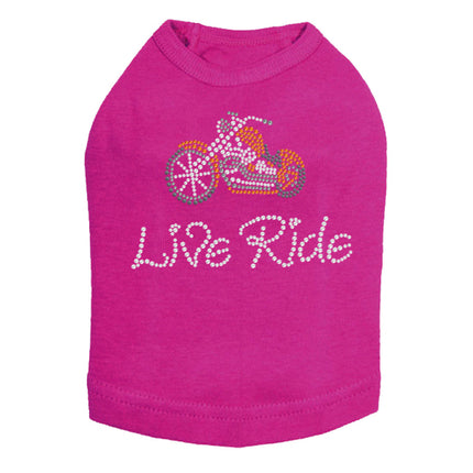 Live - Ride - Orange Motorcycle - Dog Tank