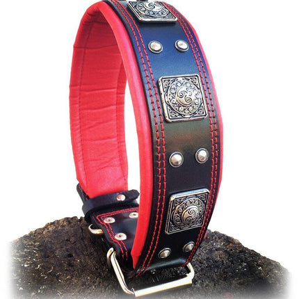 The "Eros" collar 2.5 inch wide black & red