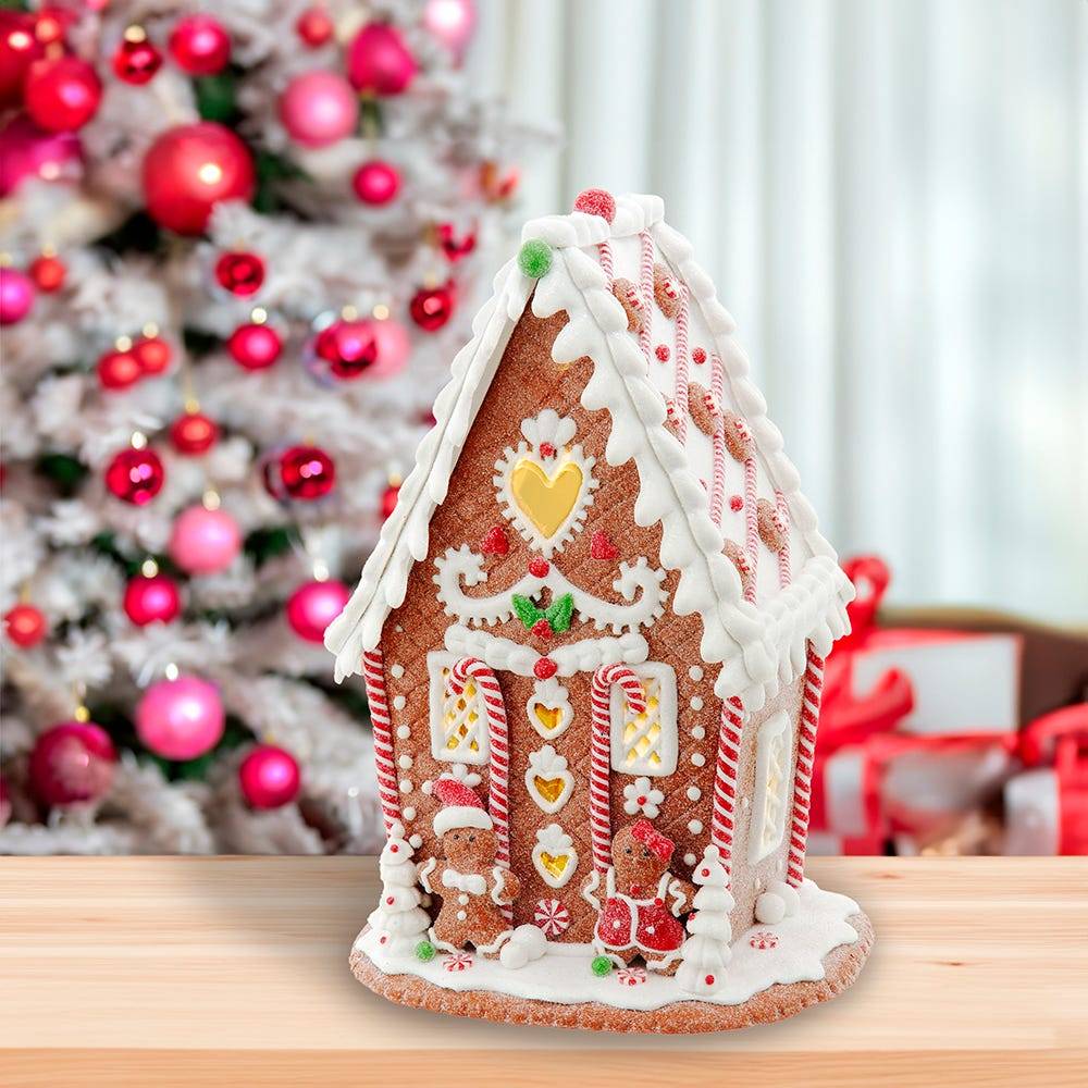 Kurt Adler 7.87-Inch Battery Operated LED Gingerbread House With Heart