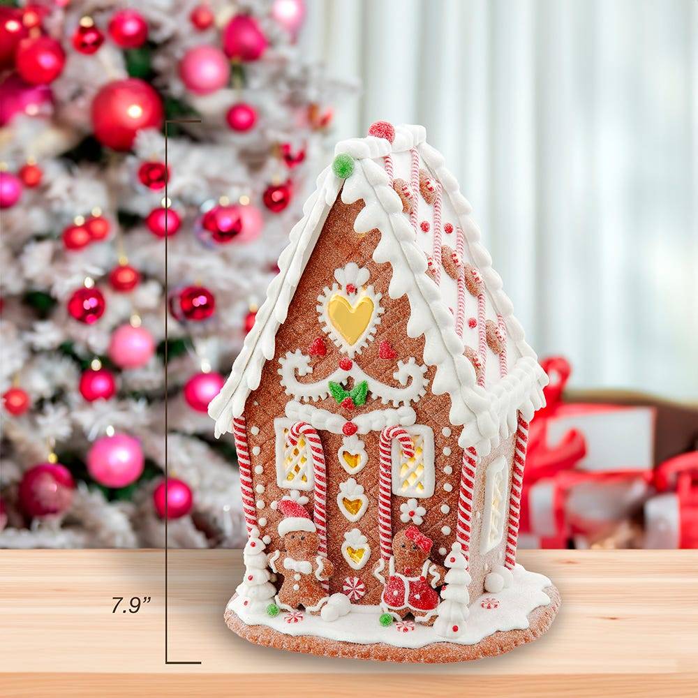 Kurt Adler 7.87-Inch Battery Operated LED Gingerbread House With Heart