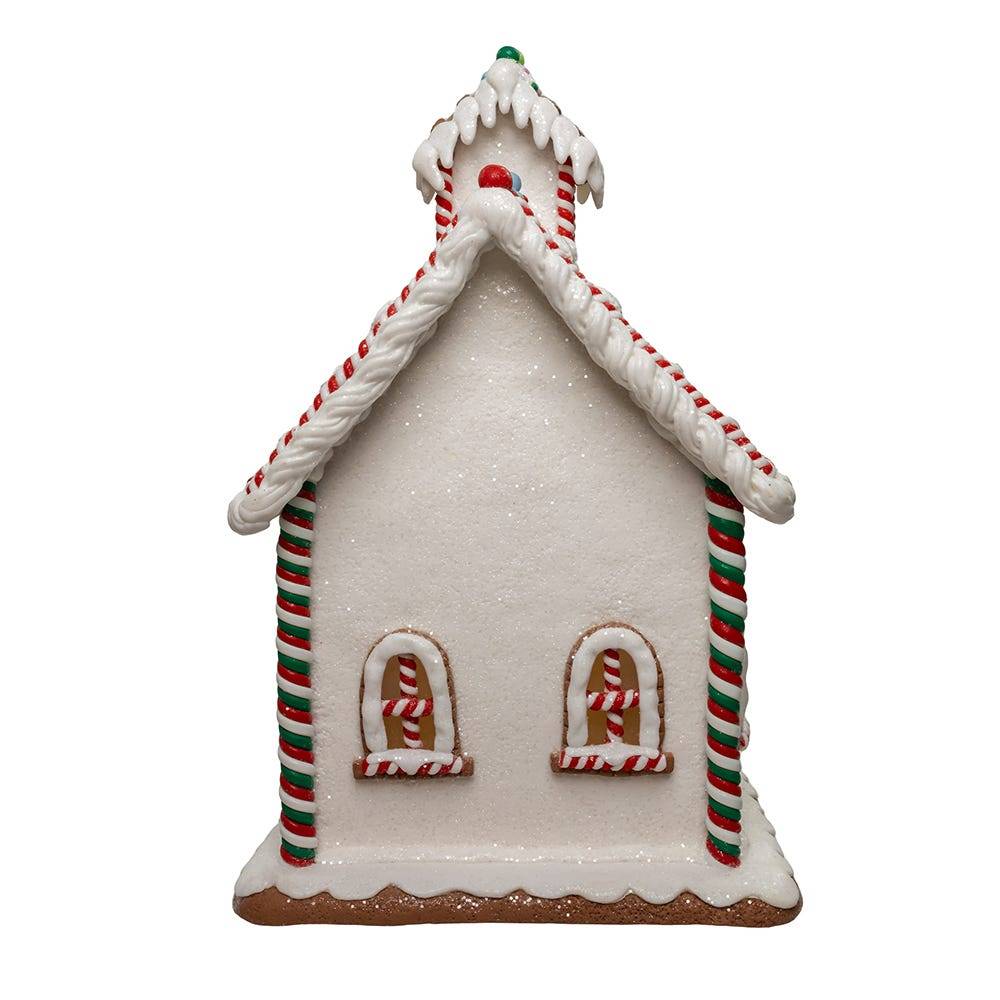 Kurt Adler 13-Inch Gingerbread House With Santa Table Piece