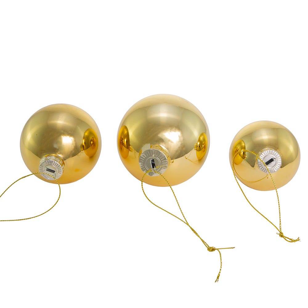 Kurt Adler 60-80MM Shiny Gold Glass Ball Ornaments, 20-Piece Set