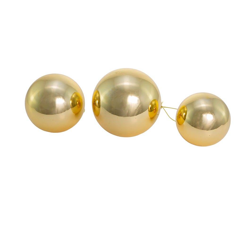 Kurt Adler 60-80MM Shiny Gold Glass Ball Ornaments, 20-Piece Set