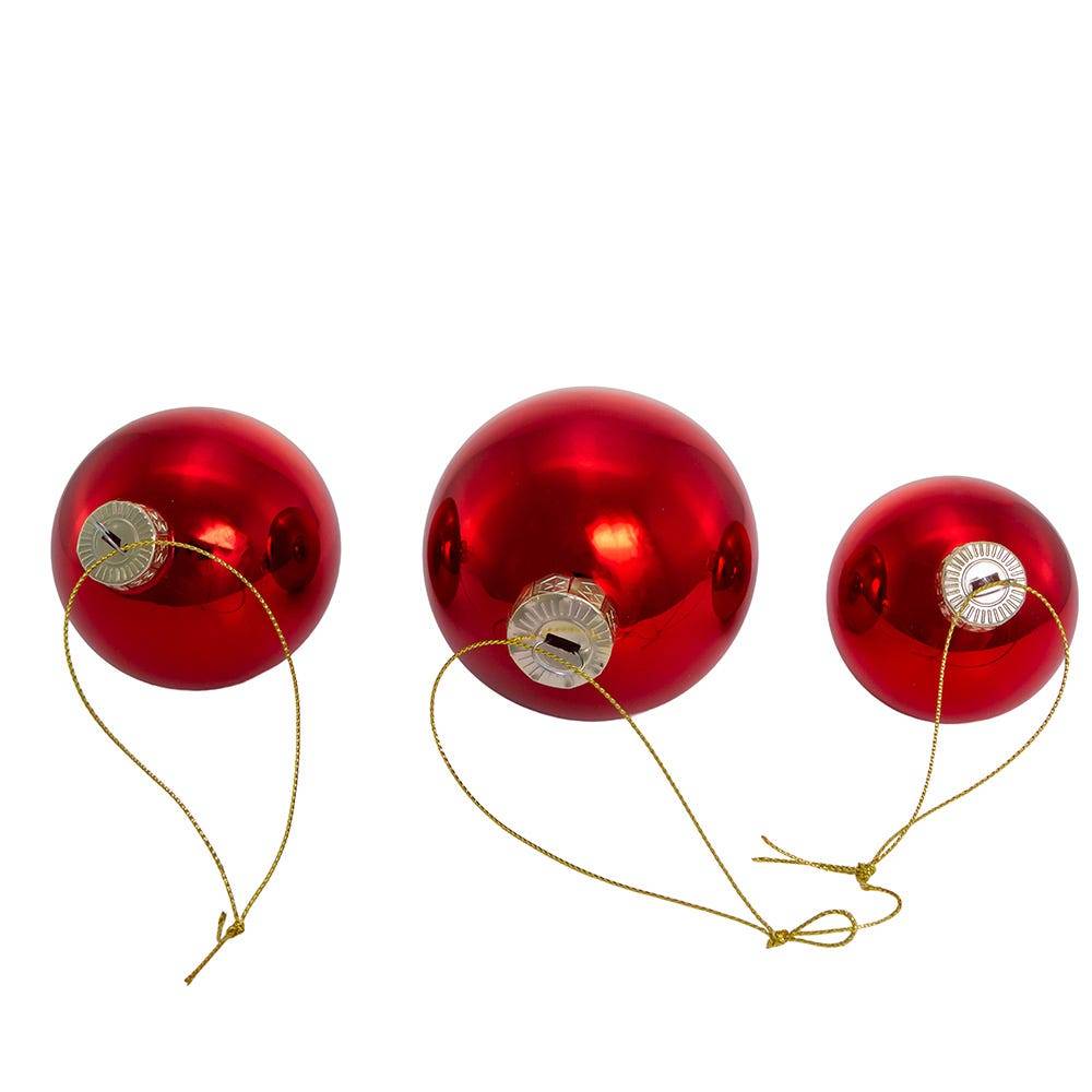 Kurt Adler 60-80MM Shiny Red Glass Ball Ornaments, 20-Piece Set