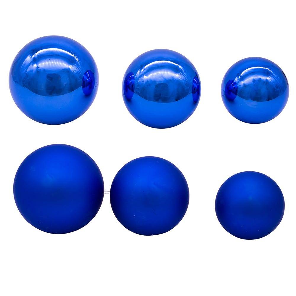 Kurt Adler 60-80MM Shiny and Matte Blue Balls, 20 Piece Set