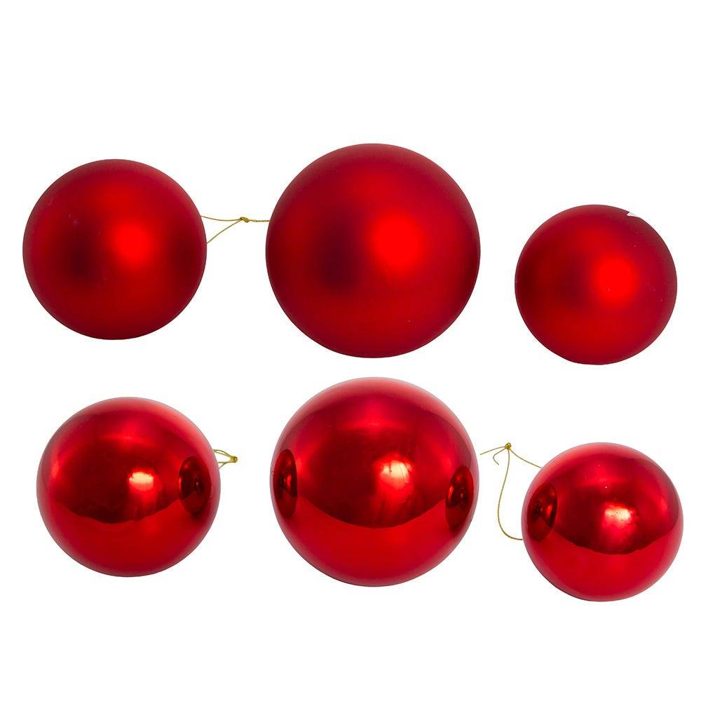 Kurt Adler 60-80MM Shiny and Matte Red Glass Ball Ornaments, 20-Piece Set