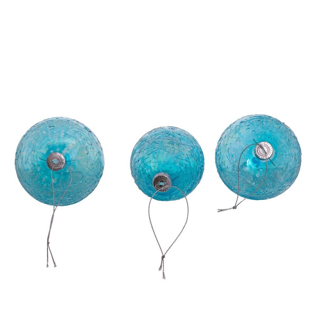 Kurt Adler 80MM Blue Finial, Onion, and Ball Glass Ornaments, 3-Piece Set