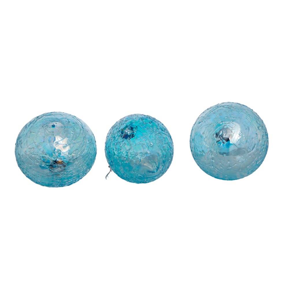 Kurt Adler 80MM Blue Finial, Onion, and Ball Glass Ornaments, 3-Piece Set