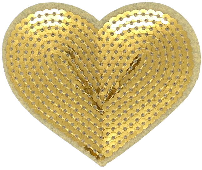 Gold Sequin Heart - Patch