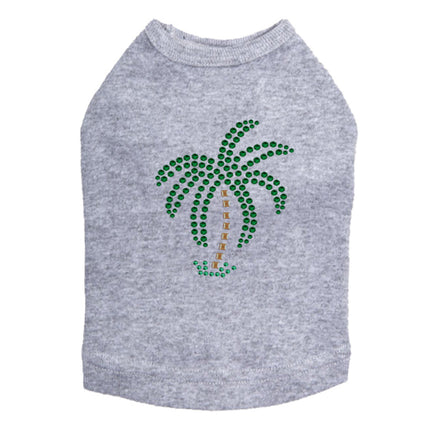 Palm Tree (Green Rhinestones - Small) - Dog Tank