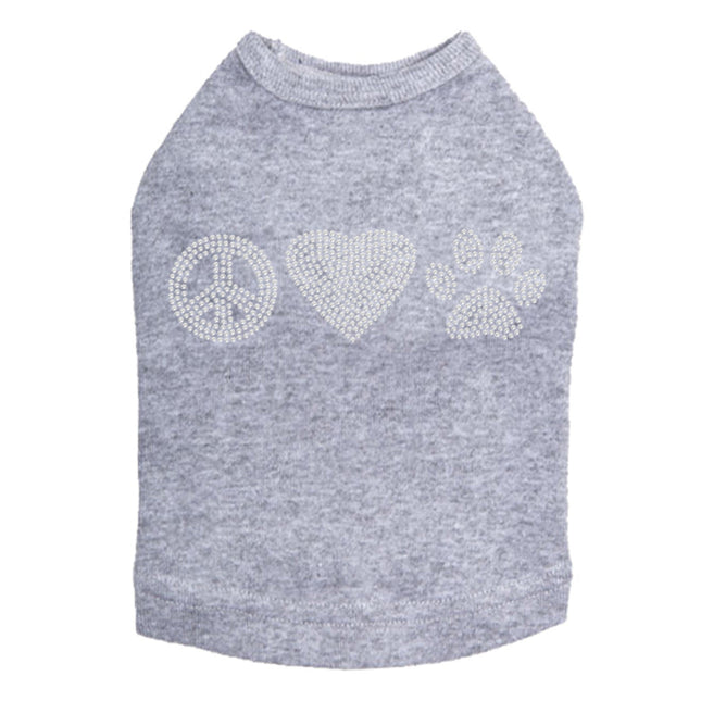 Peace, Love, Paw (Rhinestone) - Dog Tank