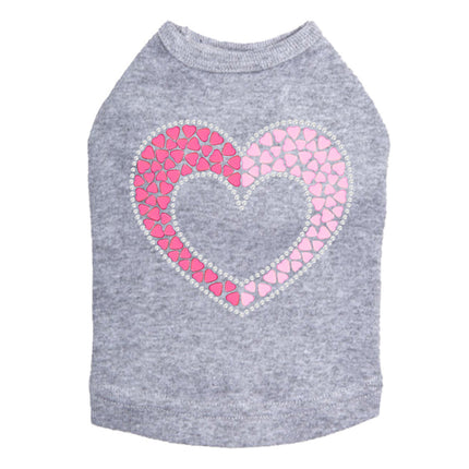 Pink & Light Pink Nailhead Hearts - Dog Tank