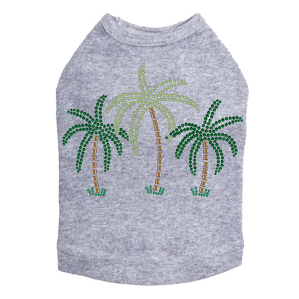 Palm Trees (Green Rhinestones) - Dog Tank