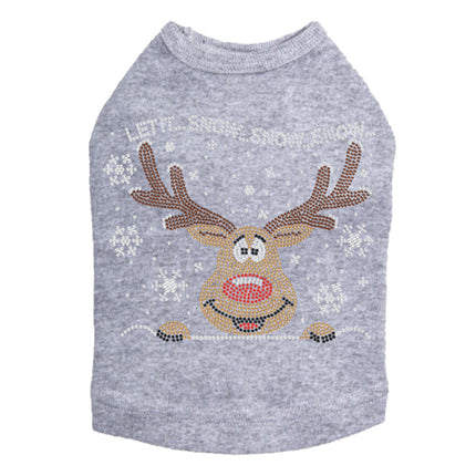 Let it Snow - Red Nose Reindeer - Dog Tank