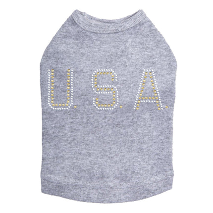 USA (Gold & Silver Nailheads) - Dog Tank