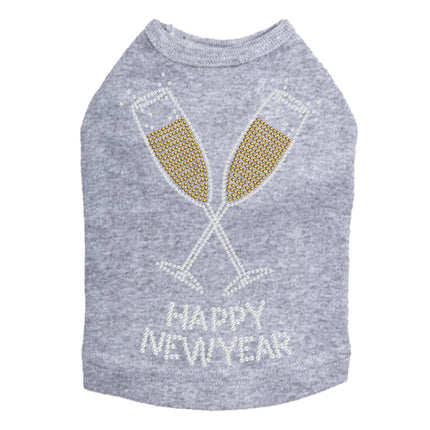 Happy New Year Champagne Glasses - Dog Tank