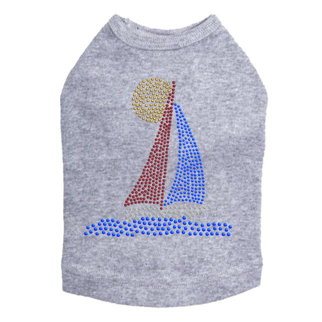 Sailboat (Rhinestud) - Dog Tank