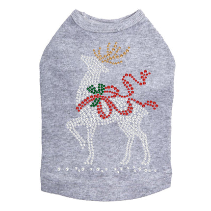 Reindeer with Red Bow - Dog Tank