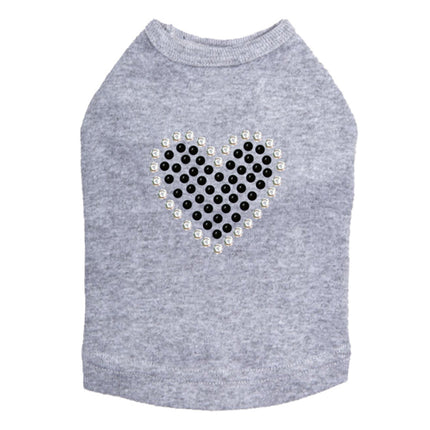 Black Rhinestone Heart - Dog Tank