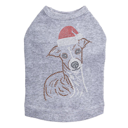 Italian Greyhound Face with Santa Hat - Dog Tank