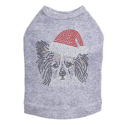 Papillon with Santa Hat - Dog Tank