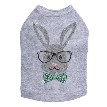 Bunny with Glasses and Bow Tie - Dog Tank