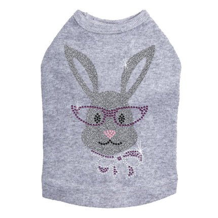 Girl Bunny with Glasses and Bow - Dog Tank