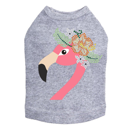 Flamingo with Flowers - Dog Tank