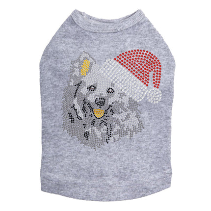 American Eskimo with Santa Hat - Dog Tank