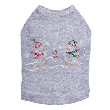 Penguin Family with Snowflakes - Dog Tank