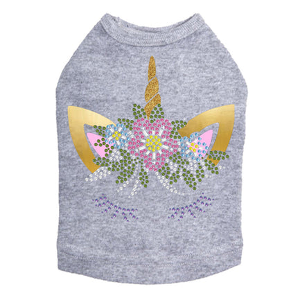 Unicorn with Flowers - Dog Tank