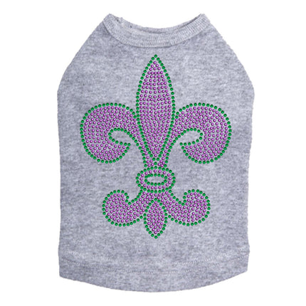 Fleur de Lis Purple & Green - Dog Tank