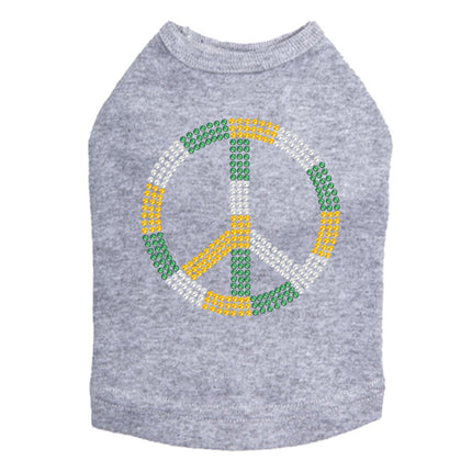 Peace Sign (Green, Gold, & Clear) - Dog Tank