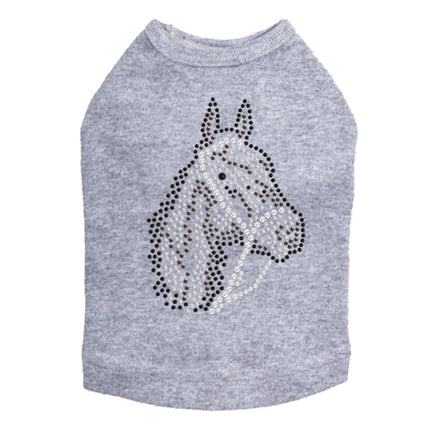 Horse Face (Brown Rhinestuds) - Dog Tank