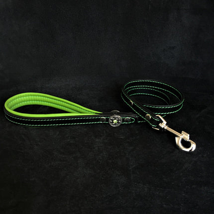 ''Bijou'' leather lead green