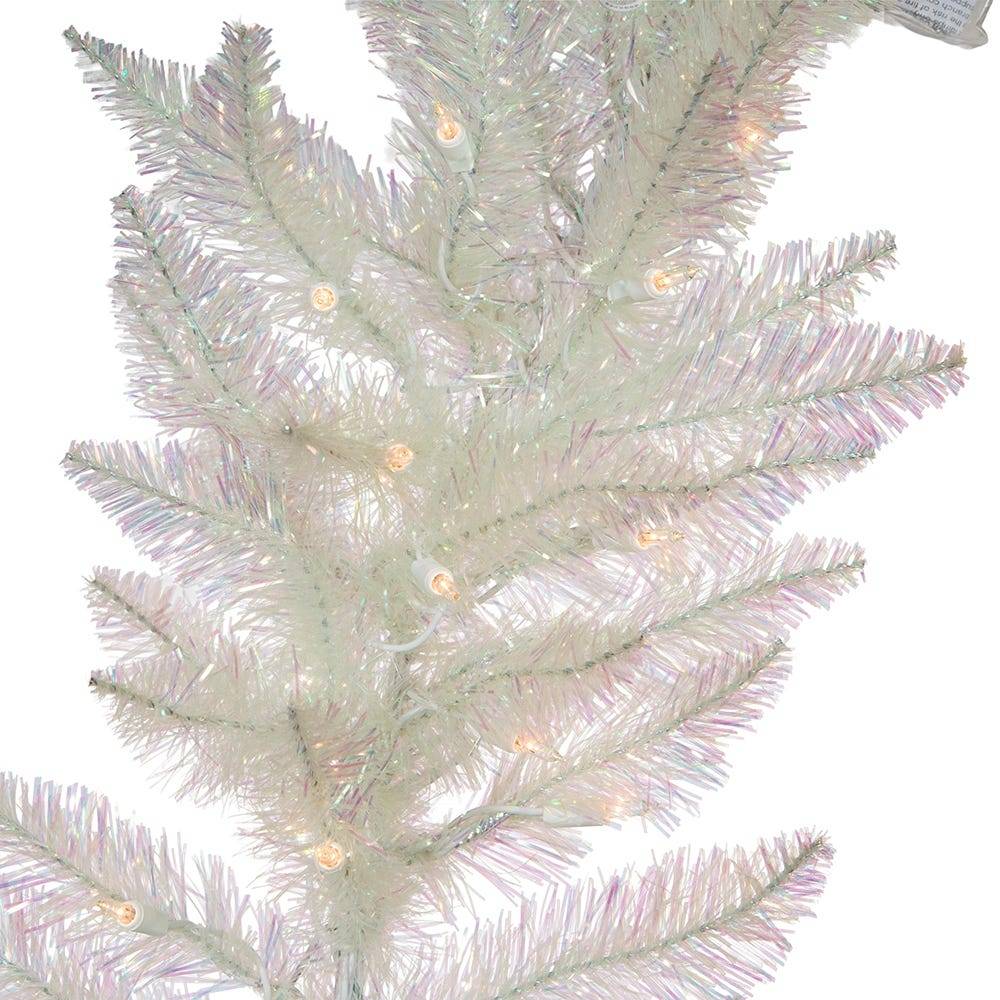 Kurt Adler 9-Foot Pre-Lit Clear Incandescent Iridescent Garland